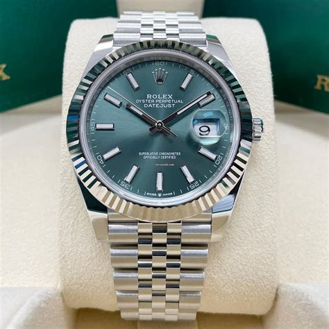 mint green dial rolex datejust|2022 rolex datejust 41mm.